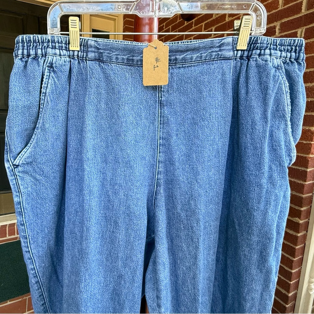 Liz Claiborne #1 Blue Ankle Jeans 100% Cotton Size 22 Petite 26.5” Inseam - Picture 2 of 15